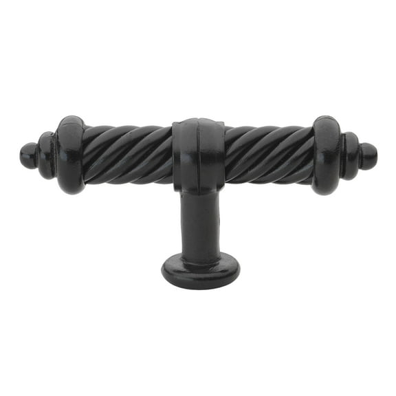 GlideRite 3-1/2 in. Classic Twisted Cabinet Knobs, Matte Black, Single Pack
