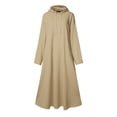 thumbnail image 3 of ZANZEA Women Hoodies O-Neck Plain VIntage Baggy Maxi Dress, 3 of 14