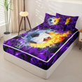 thumbnail image 2 of Homewish Soccer Sport Theme Zipper Twin Comforter Sets with Fitted Sheet and 2 Pillowcases,Football Game Zipper Bedding Set For Ball Lovers,Black Reversible,4 Pieces, 2 of 7