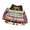thumbnail image 4 of Bolso de hombro Salvador con borlas étnicas para mujer café, 4 of 10