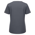 thumbnail image 3 of Uootdi Short Sleeve Tops for Women Crewneck Side Button Detail Loose Fit Linen Blend Casual Daily Soft Breathable Blouses Gift, 3 of 9