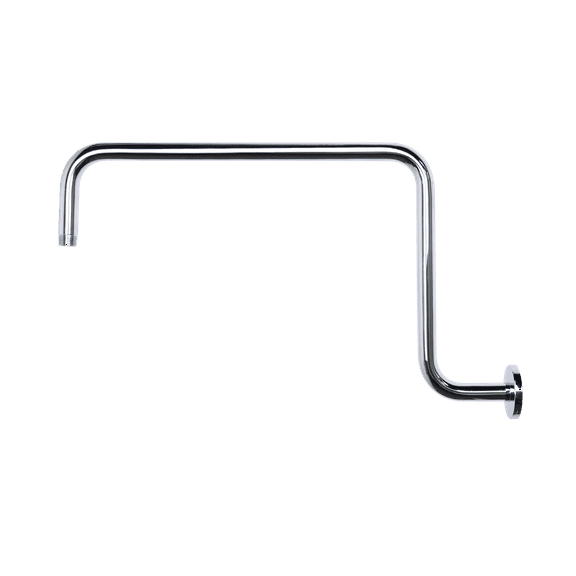 Naiture S Shaped Shower Arm, Gooseneck Shower Head Extension Arm, 19 Inch Length, Brass, Chrome Finish