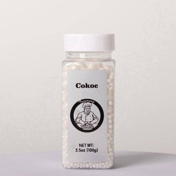 Cokoc White Sugar Pearls, White Sprinkles Cakes, Cookies, Cupcakes or Molded Candies, Easter Sprinkles 4.23 oz