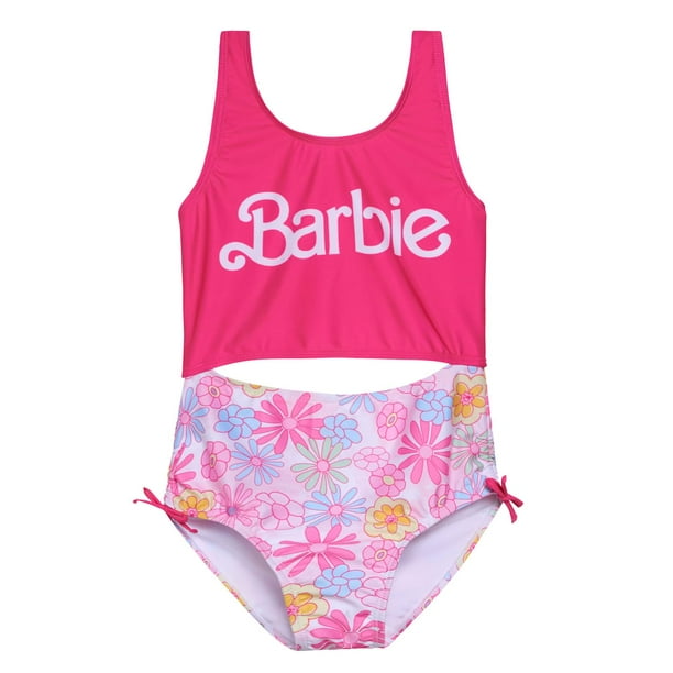 Traje de baño de una pieza para Barbie para niñas pequeñas, UPF 50