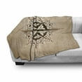thumbnail image 3 of Compass Soft Flannel Fleece Throw Blanket, Abstract Navigation Sailing Method Navigation Theme Print, Cozy Plush for Indoor and Outdoor Use, 50" x 60", Brown Pale Brown, by Ambesonne, 3 of 6