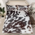 thumbnail image 2 of Brown Cowhide Bedding,Aztec Black White Aztec Cow Print Bed Sheet Set Full,Western Farm Animal Bed Sheets Men Women,Rustic Cowboy Cow Fitted Sheet & Flat Sheet 4 Pcs, 2 of 6
