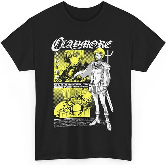 Claymore Anime T-Shirt Action-Packed Fantasy Worlds and Legendary Warriors Aesthetic Manga Unisex T-Shirt