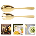 thumbnail image 2 of Juego de 2 piezas de acero inoxidable para servir ensalada, tenedor y cuchara para ensalada, tenedor para mezclar ensalada, cuchara para la cena, utensilio de cocina para alimentos, 2 of 8