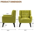 thumbnail image 2 of UIXE Accent Chair Upholstered Armchair for Living Room Tufted Armrest Reading Seat, Green, 2 of 7