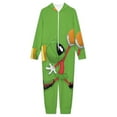 thumbnail image 3 of Looney Tunes Marvin The Martian Kids Hooded Jumpsuit Union Suit Onesie One Piece Blanket for Boys Girls, 3 of 7