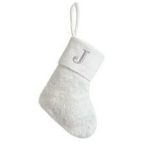 Bwiyojiz Christmas Decorations Decoration Supplies Socks White Shiny Silk 9-inch Letter Fireplace Pendant, Gifts for Friend