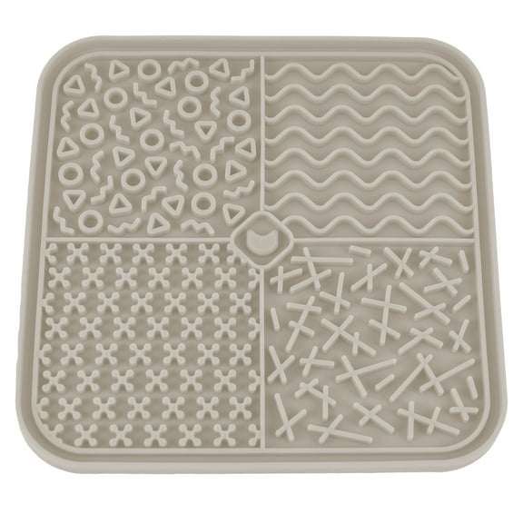 Vibrant Life Silicone Slow Feeder Pet Lick Mat, Gray, 8" x 8"