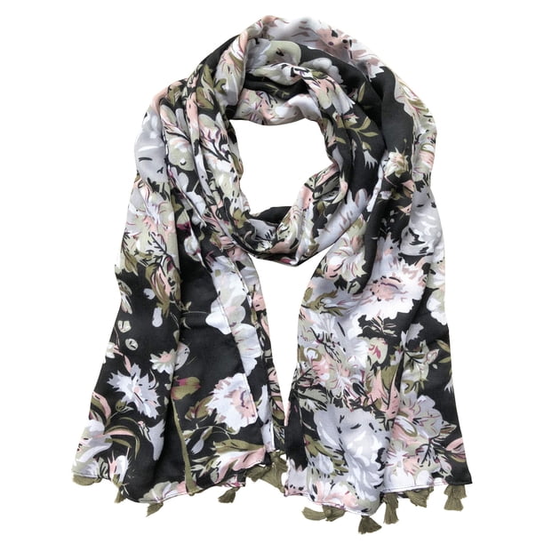 Bufanda Fanztee ligera a la moda con estampado floral para mujer