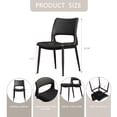 thumbnail image 4 of Hassch Modern Dining Chairs Set of 2, PU Leather Upholstered Kitchen Side Chairs with Ergonomic Backrest and Metal Legs, Black, 4 of 8