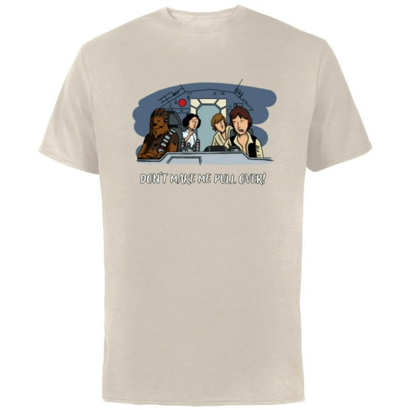 Star Wars Han Solo Falcon “Don’t Make Me Pull Over” Funny - Short Sleeve Cotton T-Shirt for Adults - Customized-Natural