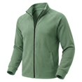 thumbnail image 5 of Men's Sweatshirt Full Zip Up Stand Collar No Hood Casual Jackets with Pockets Long Sleeve Mock Neck Fall Warm Coats, 5 of 6