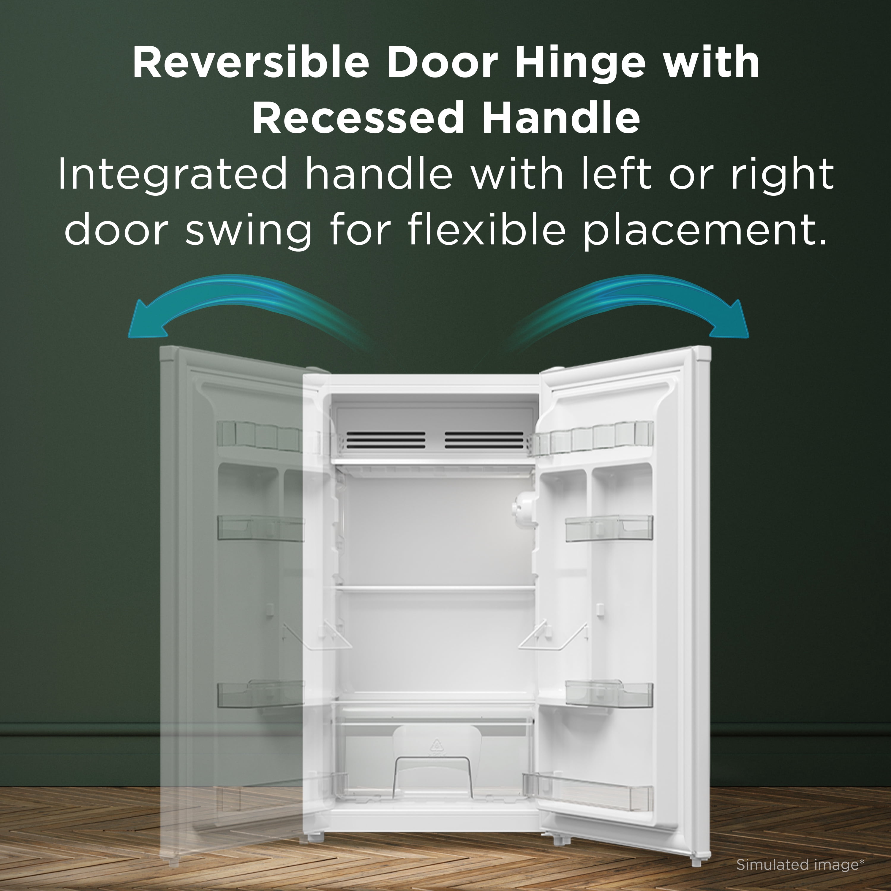 TCL 3.2 Cu ft Compact Refrigerator with Chiller (White) - Single Door Mini Fridge with Adjustable Thermostat, Reversible Door, Interior Light, Energy Star - TRM032S4AW