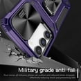thumbnail image 4 of SaniMore for Samsung Galaxy S23 Stand Case, Slide Camera Cover 360 Degree Rotating Kickstand Magnetic Car Mount Hybird Tri-layer Rugged Shell Military-grade Shockproof Anti-drop Cover, Purple, 4 of 10