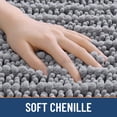 thumbnail image 3 of Simmore Bathroom Rugs 30x20, Ultra Absorbent Chenille Bath Mat, Non Slip Machine Washable Bath Rugs for Tub, Shower Floor, Grey, 3 of 6