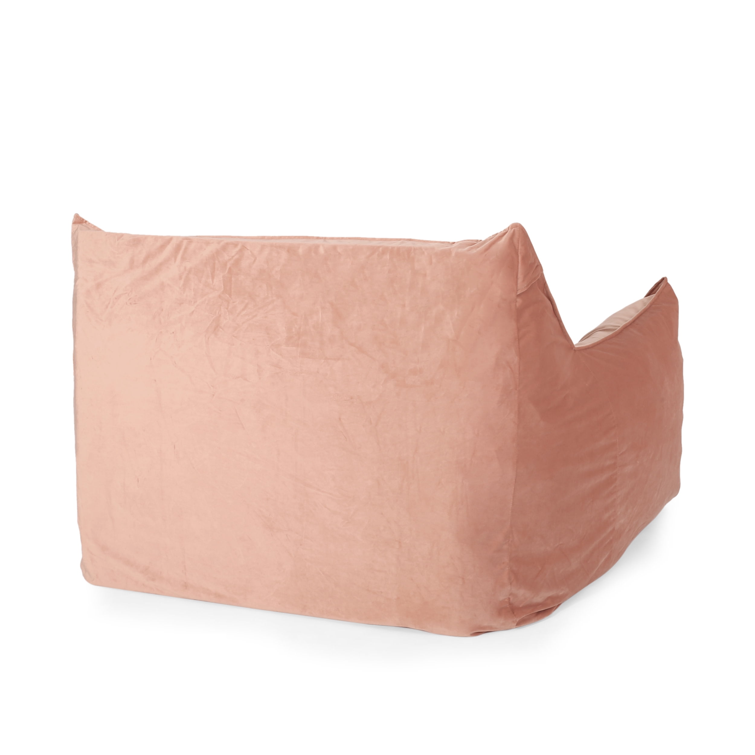 Noble House Velie Velveteen Bean Bag Chair, Pink