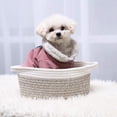 thumbnail image 2 of Xiao Hua 2 cestas tejidas pequeñas, bonitas cestas de cuerda para almacenamiento en el dormitorio, cestas para juguetes de perros y gatos, cestas de regalo decorativas vacías con asas - Marrón claro, 2 of 5