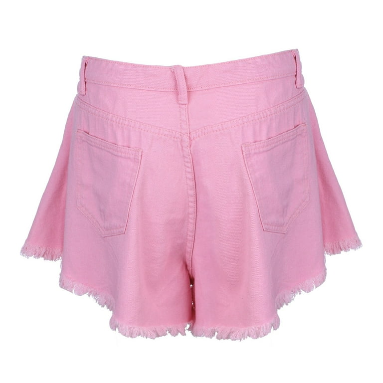 Aayomet Shorts For Women Women Cut Off Low Waist Denim Jeans Shorts Mini  Hot Pants Pink,S 