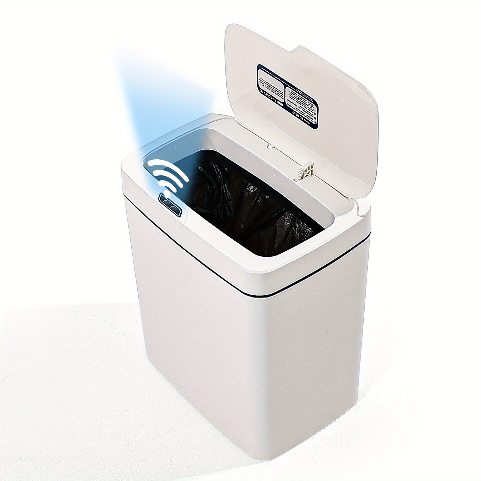 Smart Diaper Trash Can with Motion Sensor - 3.96 Gallon Touchless Wastebasket, Auto On/Off Lid for Odor Prevention, Battery Operated for Nursery, Kitchen, Bathroom, Office