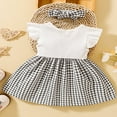 thumbnail image 3 of Bébé Fille 2-Pièces Tenue Mouche Manches Plaid une Ligne Robe avec Bandeau, 3 of 9
