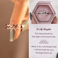 thumbnail image 4 of Anillo para mi hija Ormromra Ondulado con latidos del corazón y diamantes Dedo índice Abierto, 4 of 8