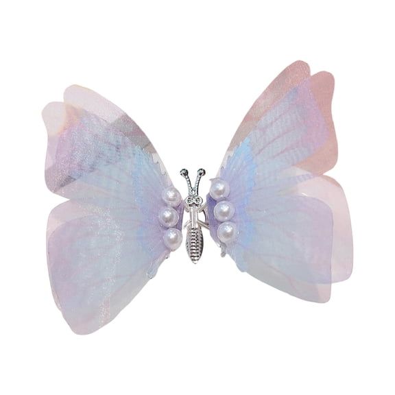 Wxolcjlv Girls Butterfly Hair Medal Clamp Casual Party Rhinestone Pearl Princess Fascinator