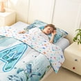 thumbnail image 4 of Manfei Watercolor Underwater Letter A Axolotl Sea Turtle Twin Comforter Sets for Kids Boys and Girls, Nautical Alphabet Print Bedding Set, Stars Reversible 2pcs, 1 Comforter and 1 Pillowcase, 4 of 6