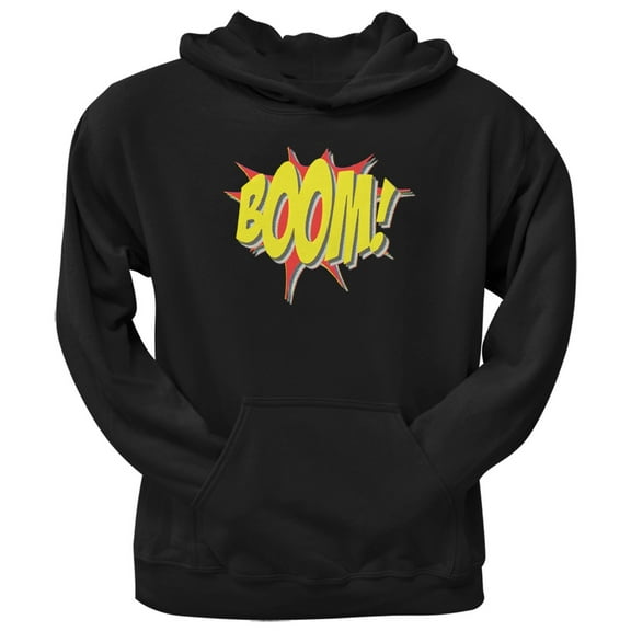 BOOM Comic Book Super Hero Black Adult Hoodie - Small