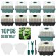 thumbnail image 1 of Muyoka Pluokvzr Kit de inicio de plántulas ABS 10 piezas Kit de bandeja de inicio de semillas de 12 agujeros con ventilaciones ajustables Juego de propagador de semillas multifuncional con herramienta Muyoka Hogar, 1 of 7