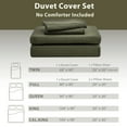 thumbnail image 4 of PURE ERA Duvet Cover Set Full Size T-Shirt Cotton Jersey Knit Cotton Bedding Set Olive Green（1 Duvet Cover 2 Pillow Shams), 4 of 5