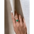 thumbnail image 3 of Natural Green Emerald Ring For Women's 925 Silver Emerald Stacking Ring, 3 of 4