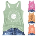 thumbnail image 5 of haizhen Racerback Tank Tops for Women Running Vest Loose Fit Casual Sunflower Graphic Tees Summer Sleeveless Workout Shirts Trendy Athletic Tanks Cami Womens Tank Tops Orange, M, 5 of 6