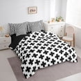thumbnail image 3 of Manfei White Black 7pcs Bedding Comforter Set,Minimalist Geometric Pattern Queen Bedding Sets,Modern Art Queen Sheet Sets For Boys Kids,Microfiber Bedroom Decor Reversible, 3 of 8