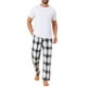thumbnail image 2 of Inspire Chic Conjunto de Pantalones de Dormir para Hombre con Cintura Elástica y Cordón, Pantalones de Pijama Casuales de Cuadros 34 Beige Negro, 2 of 6