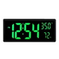 thumbnail image 1 of GROWTH TANK Digital Wall Clock, Large Display Calendar Alarm Day Clock with Temperature, USB green, 1 of 9