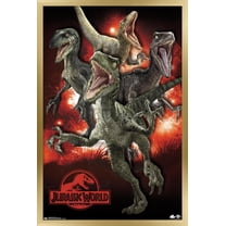 Jurassic World - Raptors Wall Poster, 14.725" x 22.375", Framed