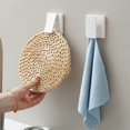 thumbnail image 3 of Wmhnj Soporte de pared para toallas y pasta de dientes, sin taladro, para organizar el baño, estante adhesivo para toallas y limpiadores faciales, color blanco., 3 of 5