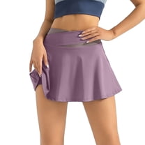 MIXUE Skirts For Women Summer Solid Color Elastic High Waist Casual Yoga Mini Tennis Skirt Activewear,Purple,M