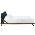 thumbnail image 4 of Modway Luella Solid Wood/Fabric Queen Platform Bed in Walnut/Blue, 4 of 6
