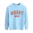 thumbnail image 5 of Wdgfv Girls Christmas Sequins Sweatshirts Merry Glitter Patch Crewneck Sweater Xmas Long Sleeve Pullover Top Light Blue 5-6 Years, 5 of 5