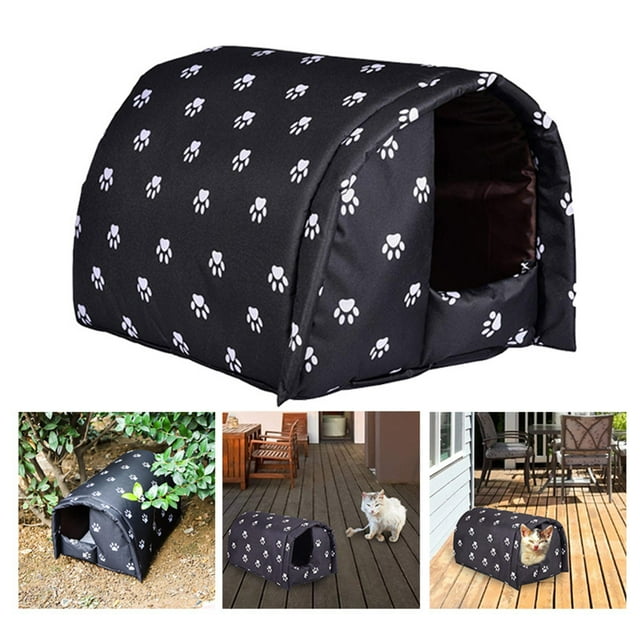 Oliegs Couverture Chauffante pour Animaux de Compagnie Maison Extérieure Maison pour Chat Résistante au Froid et Lit Pliable Chaud Chocolat
