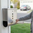 thumbnail image 3 of predolo Locking Stainless Steel Mailbox Mail Slot Mailbox with Viewing Window Curved Front, Eu-style Ss Mailbox, 3 of 10