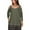 Army Green Shirts, variant on Htigea Women's Cold Shoulder Shirts Eyelet 3/4 Sleeve Tops Hollow Out V Neck Pullover Ladies Tunic Blouse for Going Out Gray,S