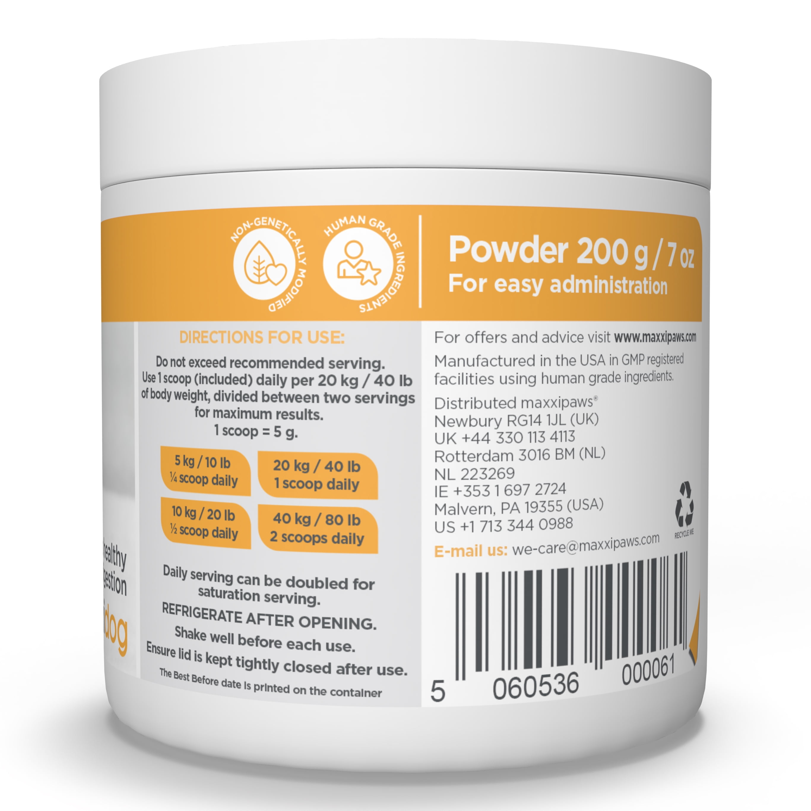 maxxidigest+ Probiotic & Prebiotic Powder Supplement - Digestive & Immune Support for Dogs, 7oz