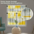 thumbnail image 3 of Blue Kitchen Curtains Grey Window Curtains Valance and Tier Set, Modern Rod Pocket Short Tier Curtain, Abstract Art Small Cafe Curtains for Kitchen Decor 54" x 24", 3 of 5