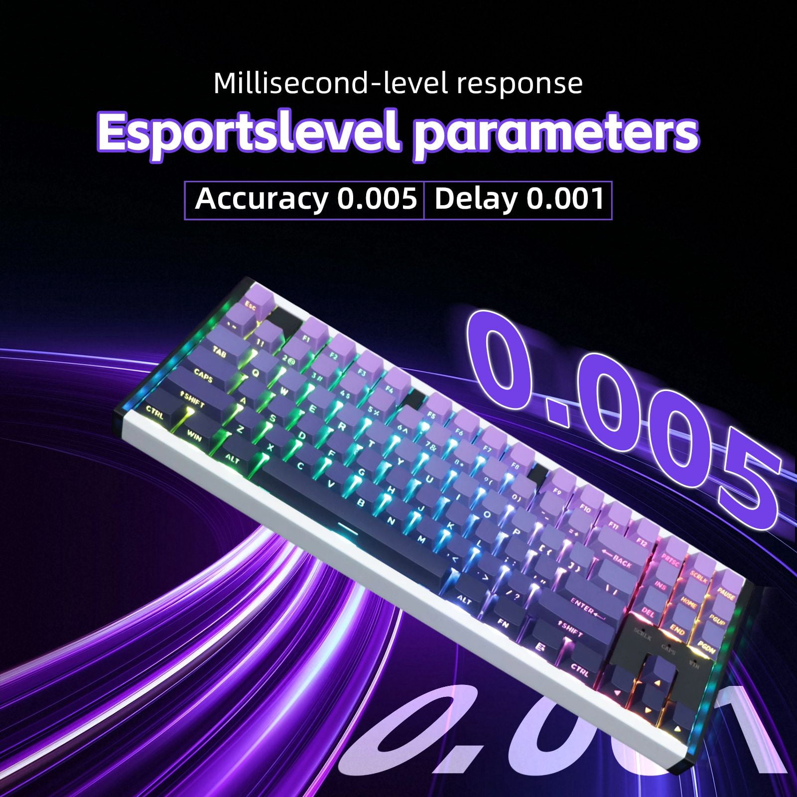 87 Keys Aluminum Mechanical Gaming Keyboard, 0.005 Precision 0.001 Low Latency, 5-Side Dye-Sub Keycaps, 17 ARGB Modes Support Win Mac VIA Customization